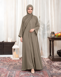 Mushroom Pleated Nida Abaya