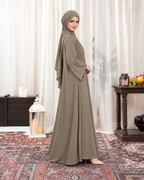 Mushroom Pleated Nida Abaya