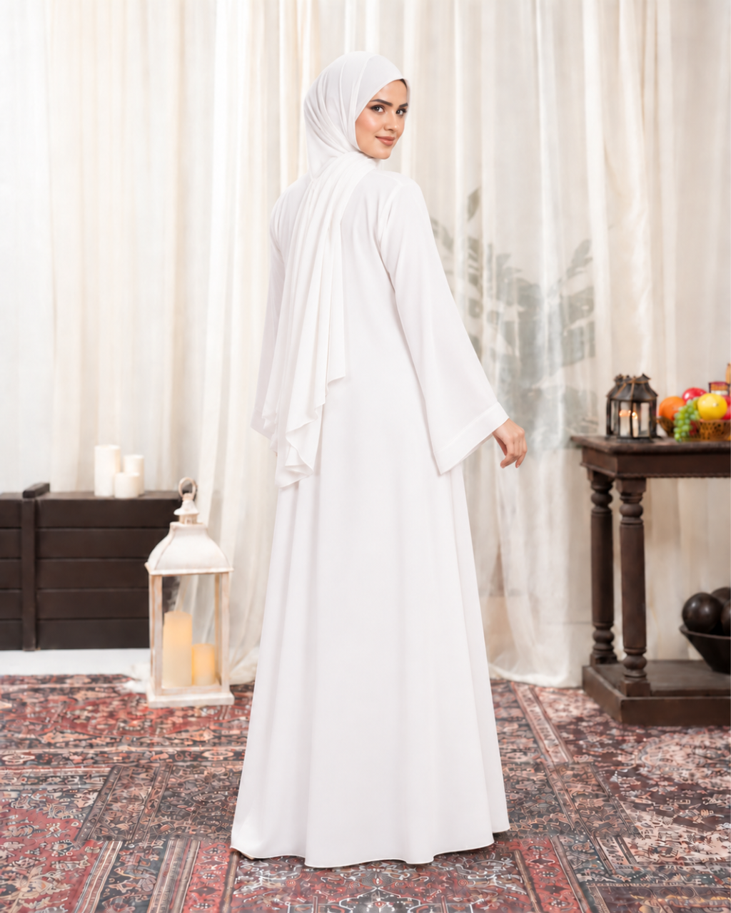 Pearl White Signature Abaya