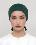 Green Hijab Tie Cap