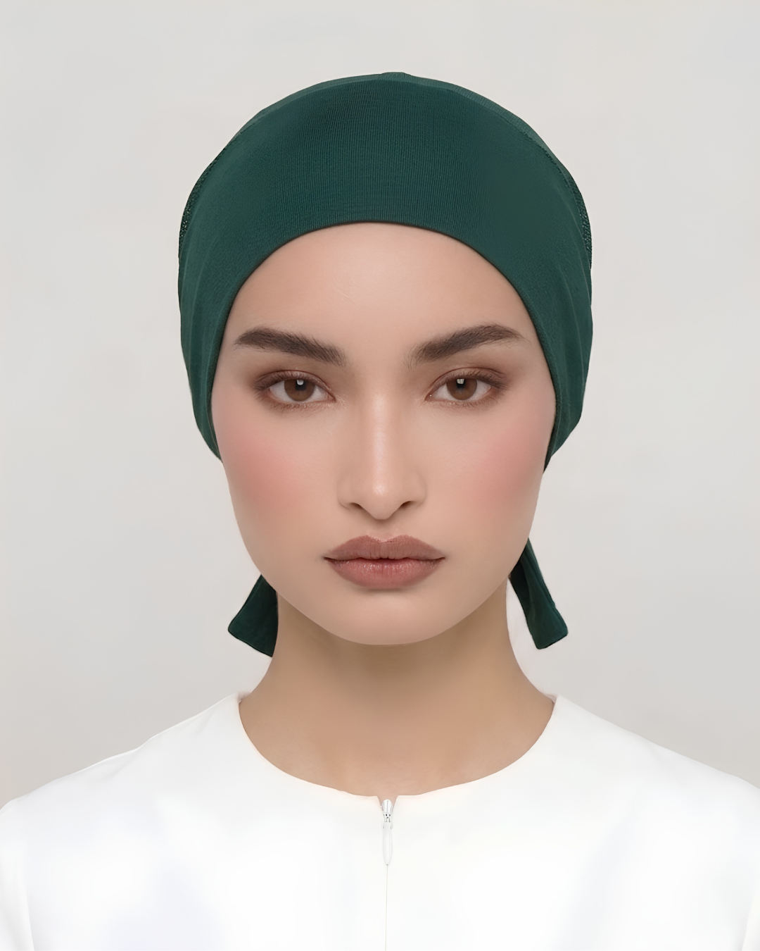 Green Hijab Tie Cap