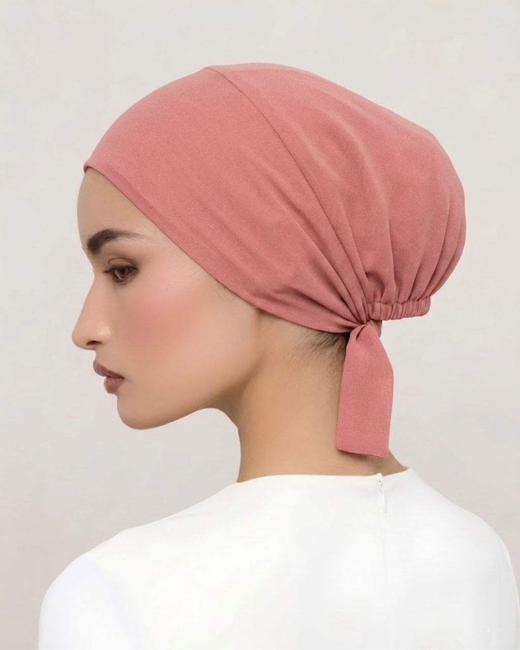 Dusty Rose Hijab Tie Cap