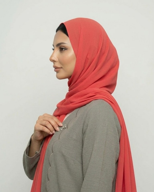 Coral Pink Georgette
