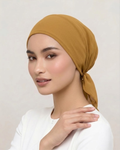 Light Mustard Hijab Tie Cap