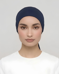 Midnight Navy Hijab Tie Cap
