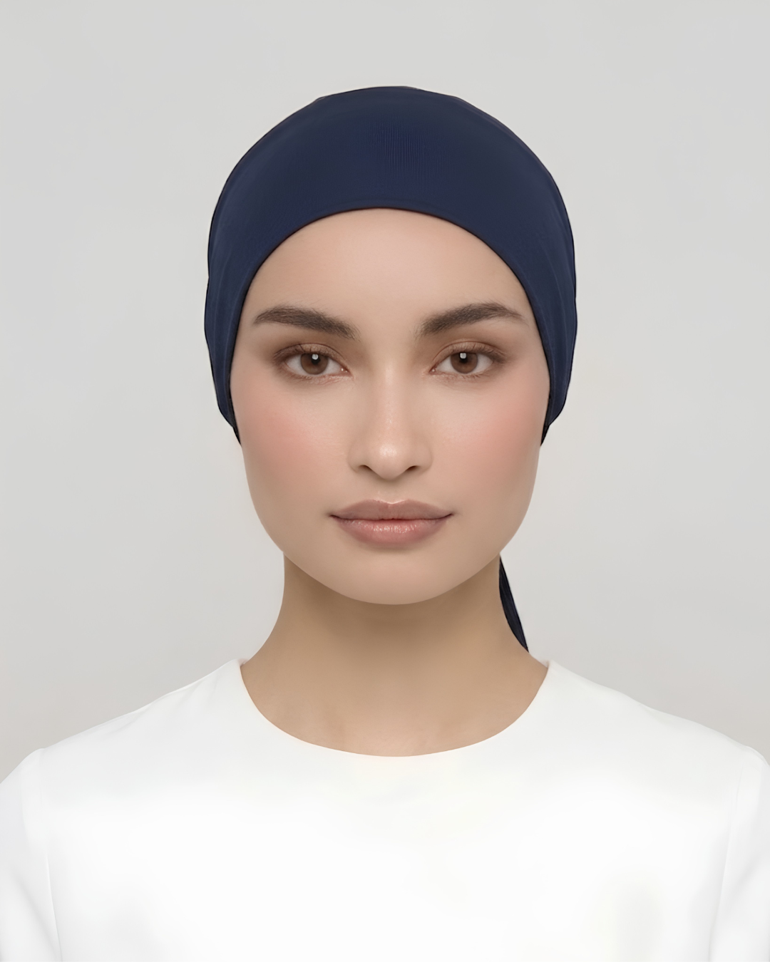 Midnight Navy Hijab Tie Cap