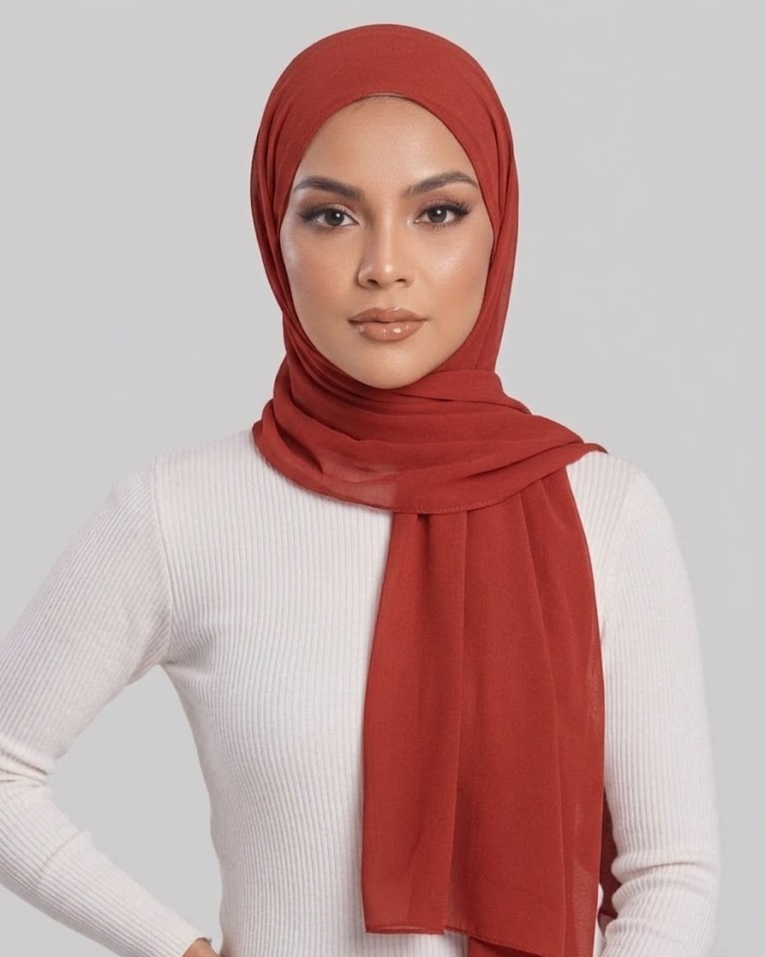 Brick Red Georgette