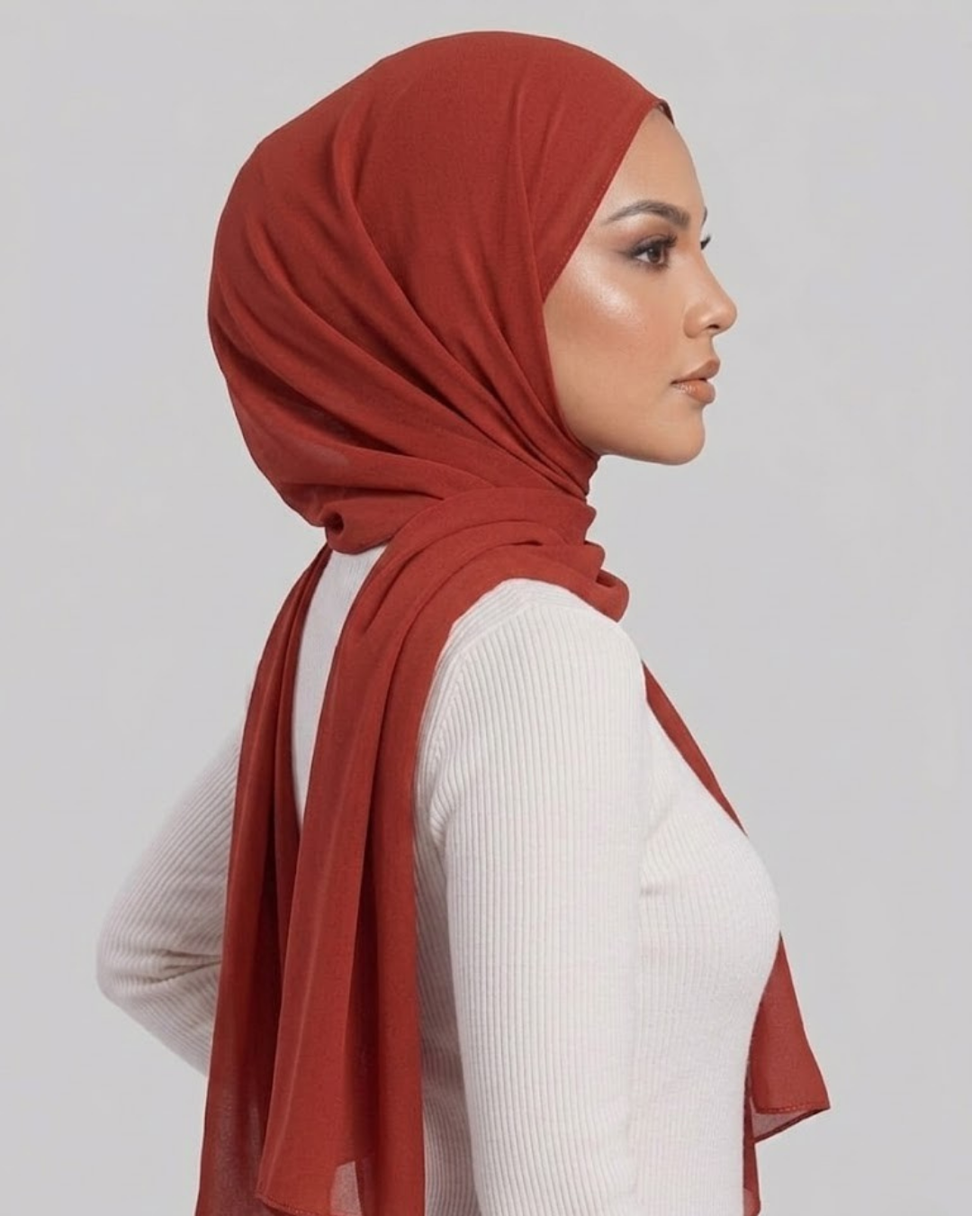 Brick Red Georgette