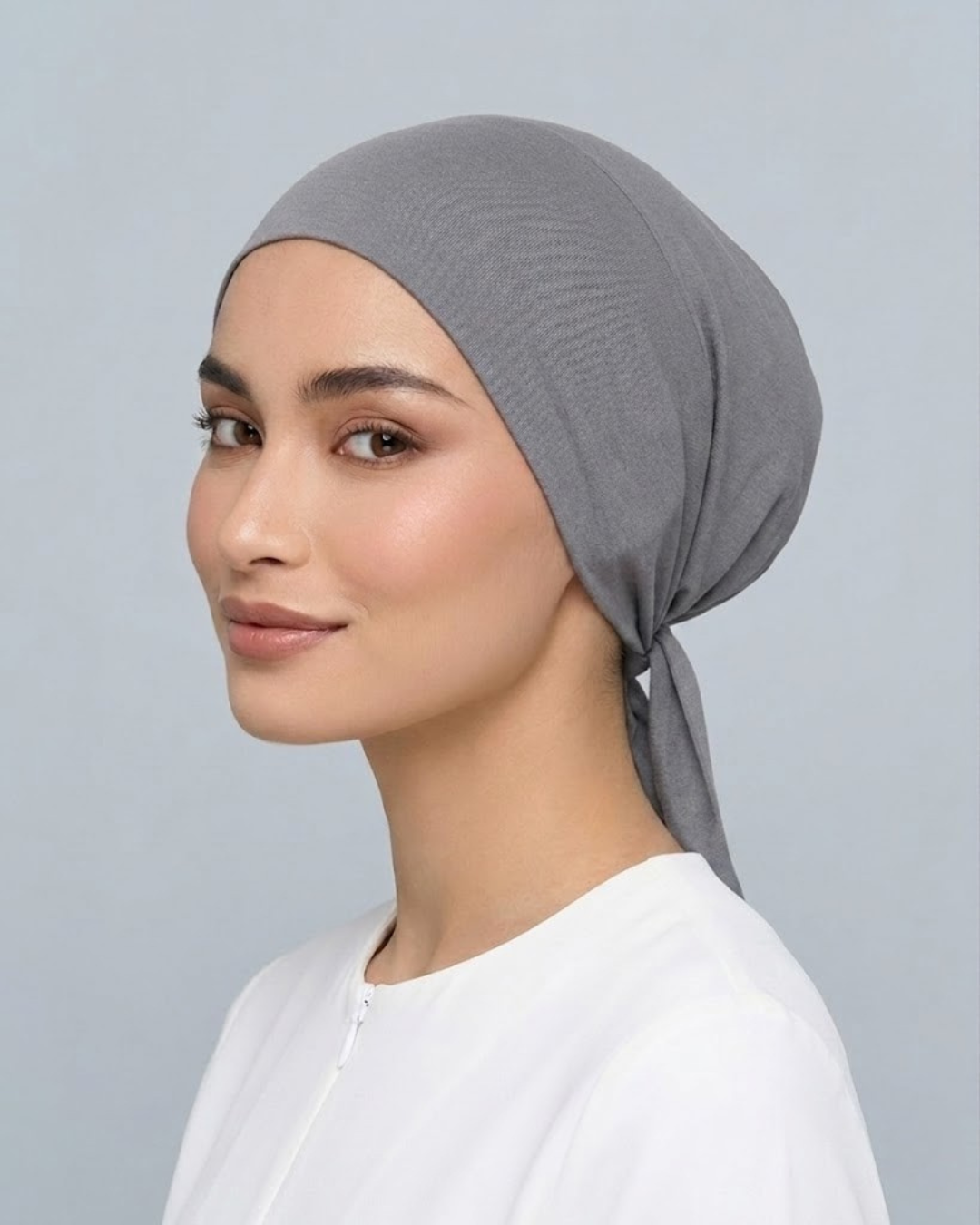 Slate Grey Hijab Tie Cap