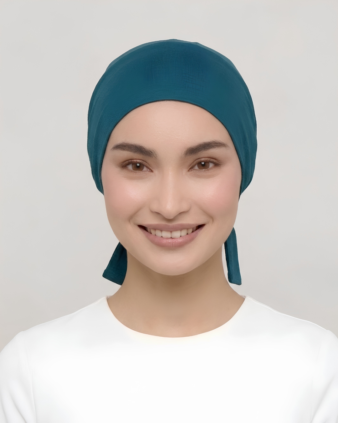 Deep Teal Hijab Tie Cap