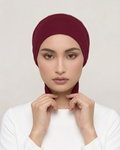 Burgundy Hijab Tie Cap