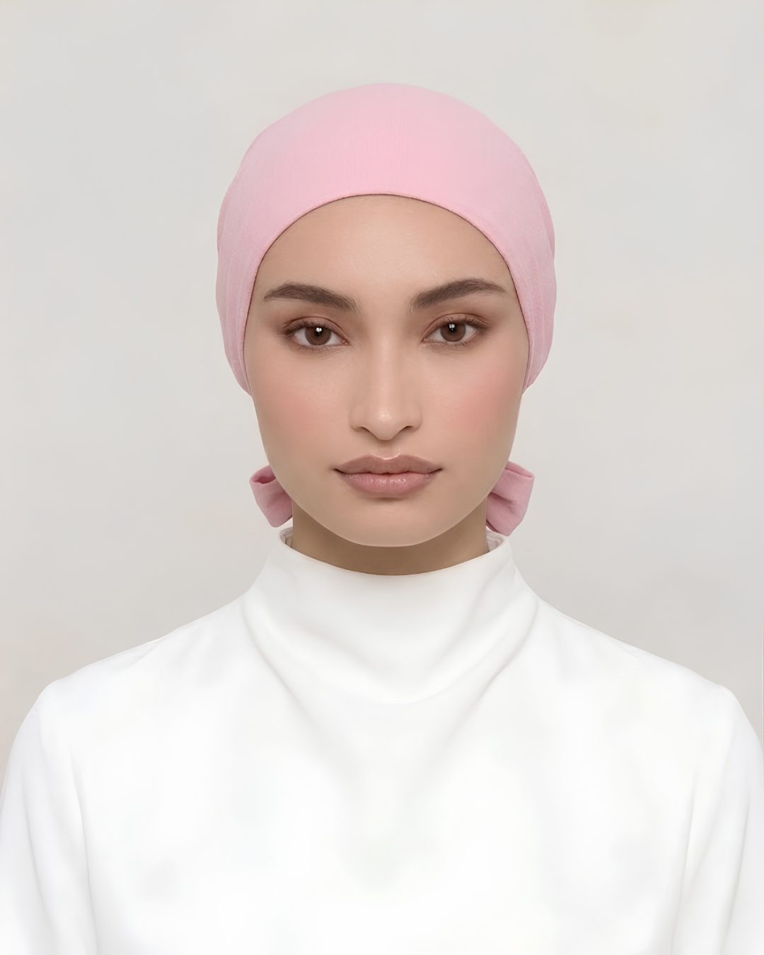 Soft Pink Hijab Tie Cap