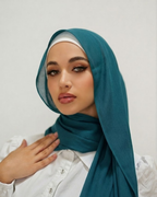 Teal Blue Georgette