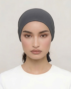 Dark Charcoal Hijab Tie Cap