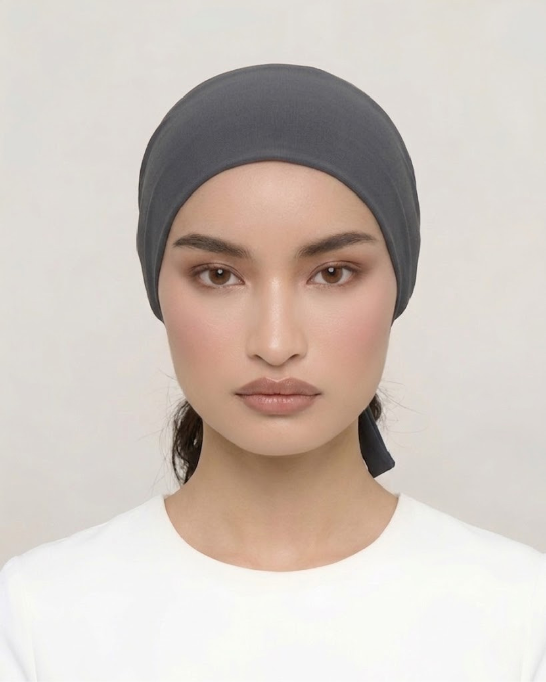 Dark Charcoal Hijab Tie Cap