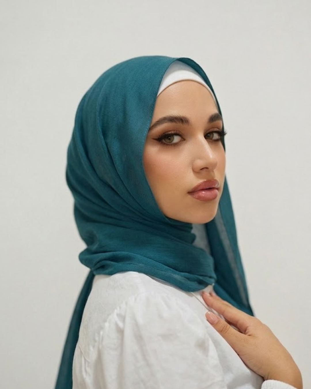 Teal Blue Georgette