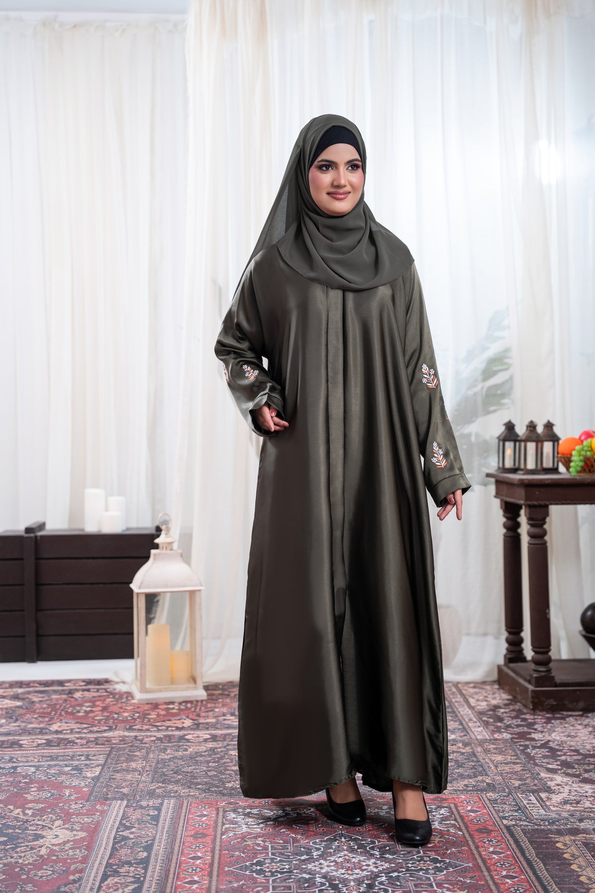 Forest Grace Silk Abaya