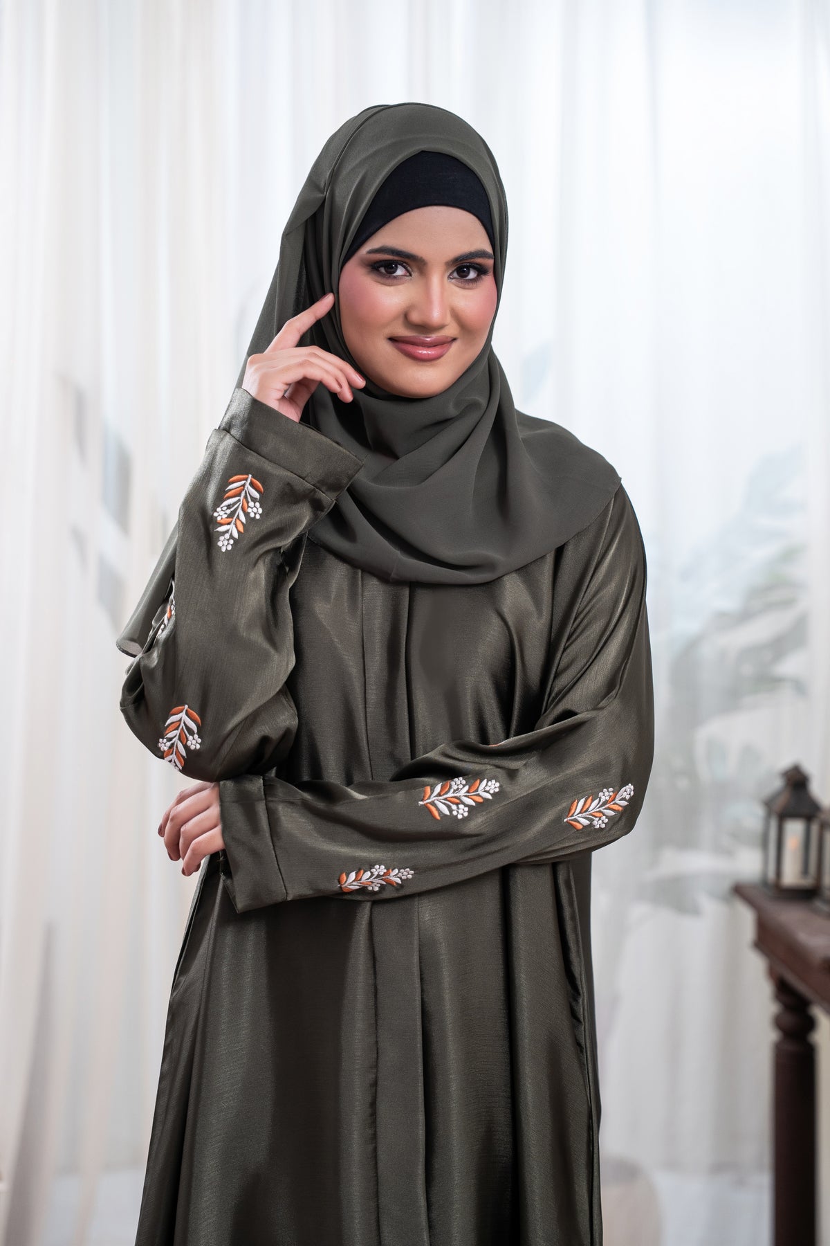 Forest Grace Silk Abaya
