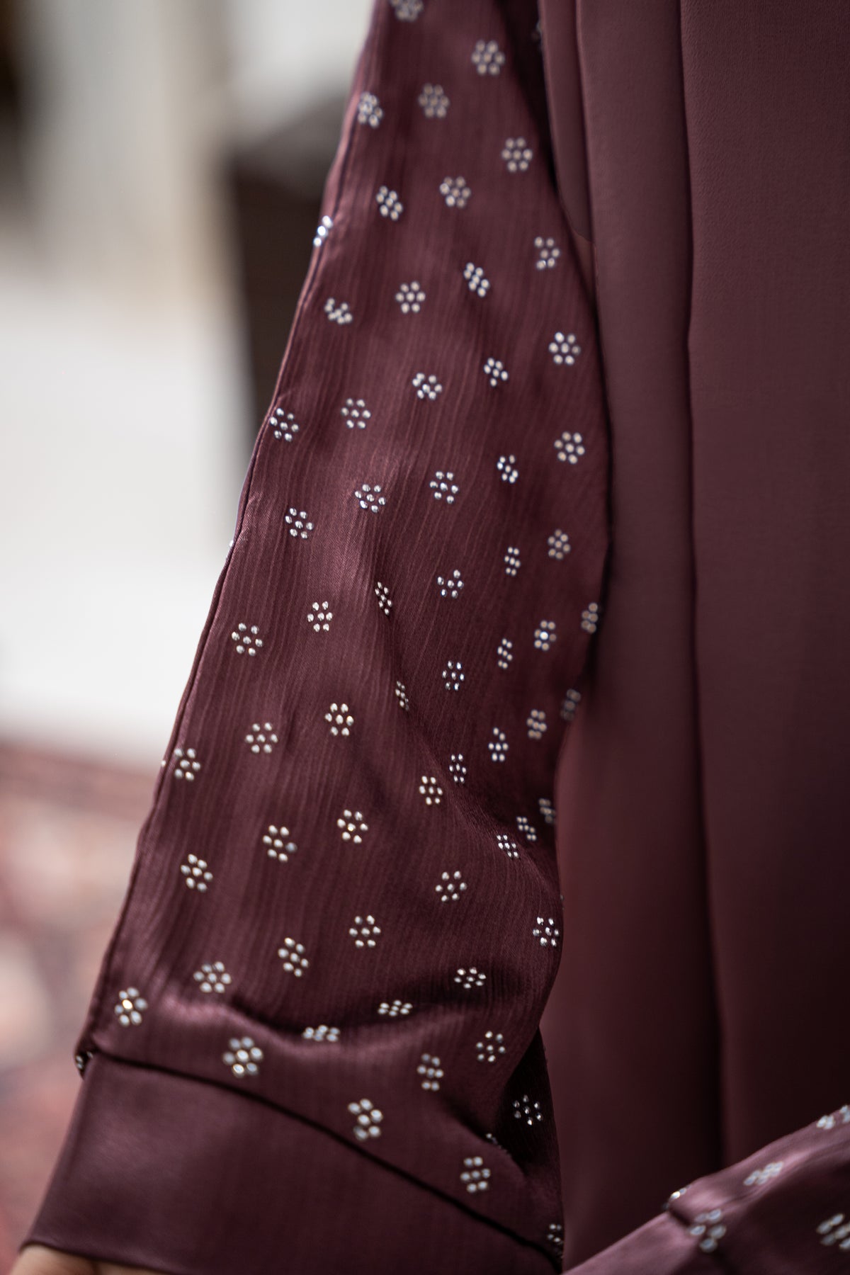 Plum Aura Silk Abaya