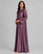 Plum Aura Silk Abaya