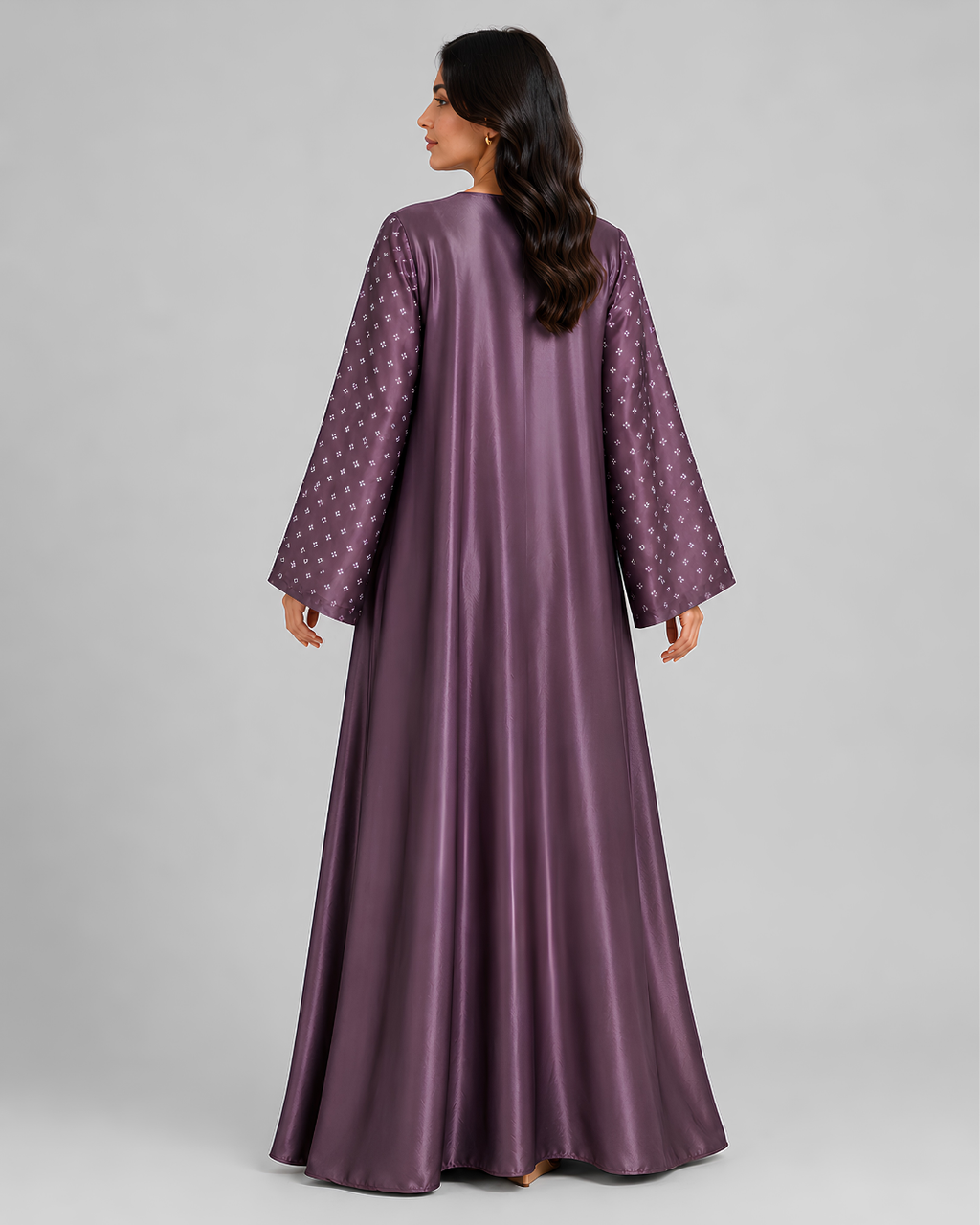 Plum Aura Silk Abaya