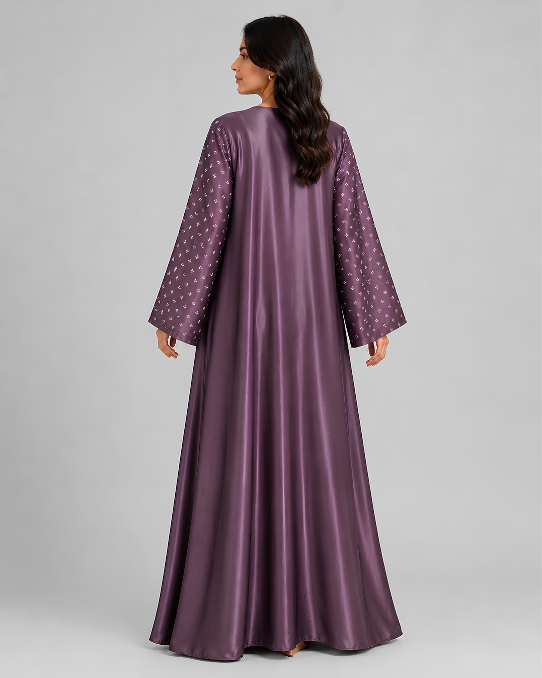 Plum Aura Silk Abaya