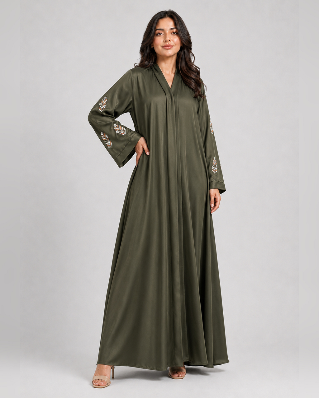 Forest Grace Silk Abaya