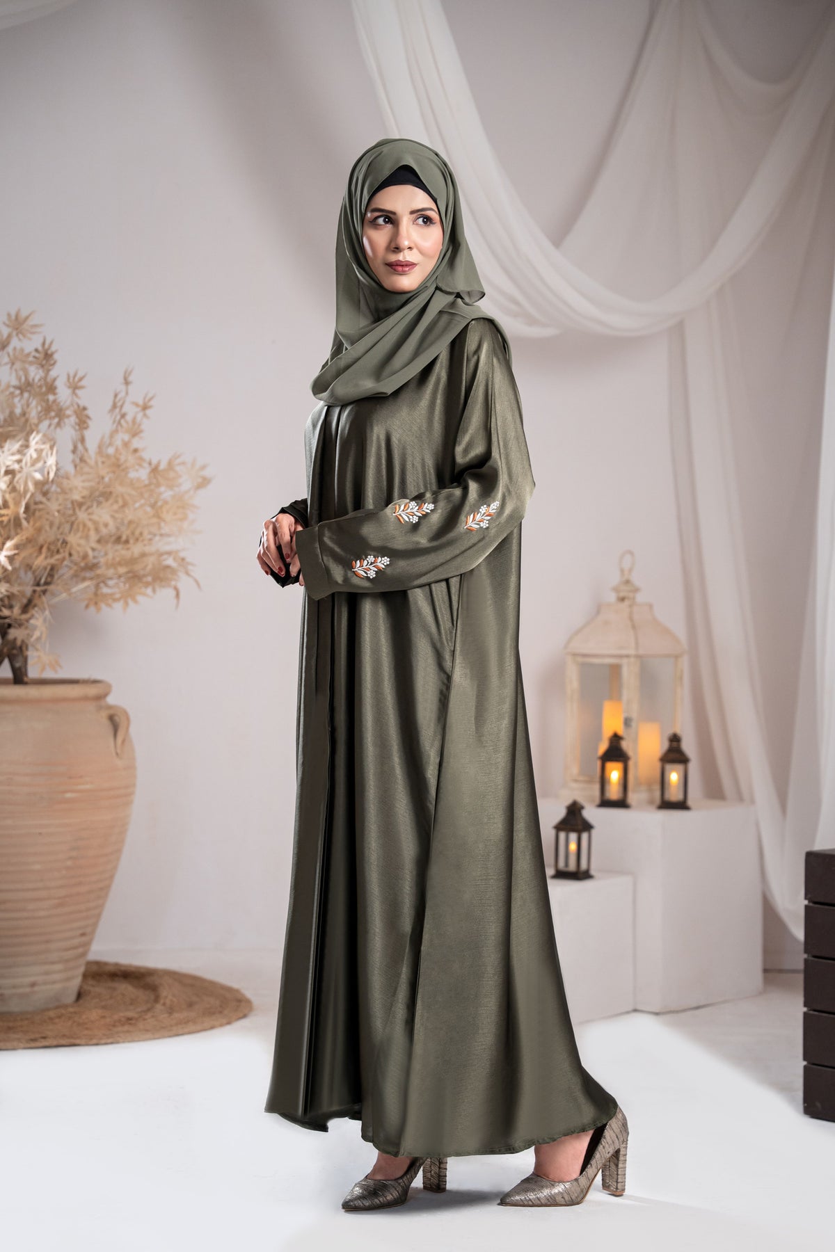 Forest Grace Silk Abaya