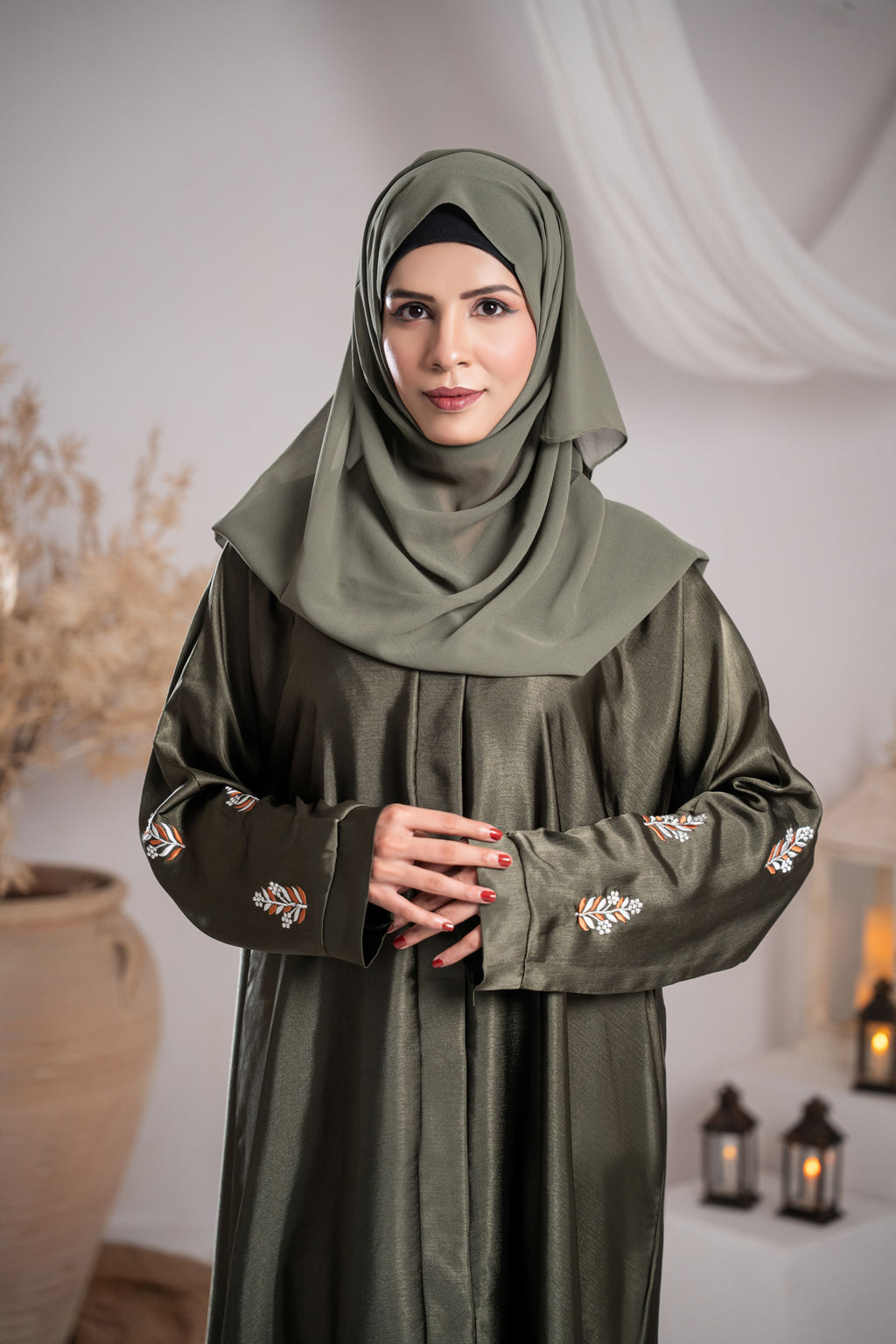 Forest Grace Silk Abaya