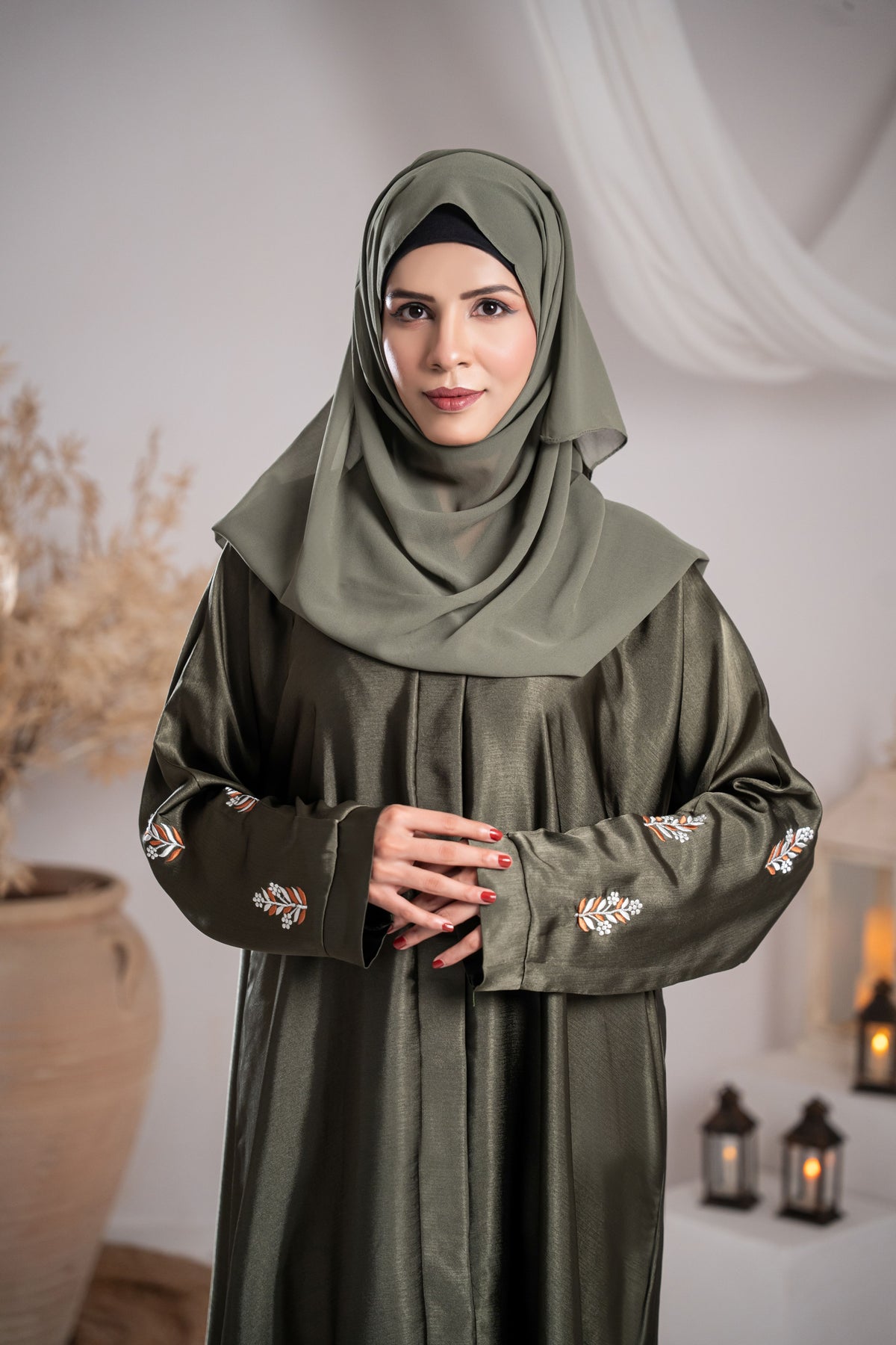 Forest Grace Silk Abaya