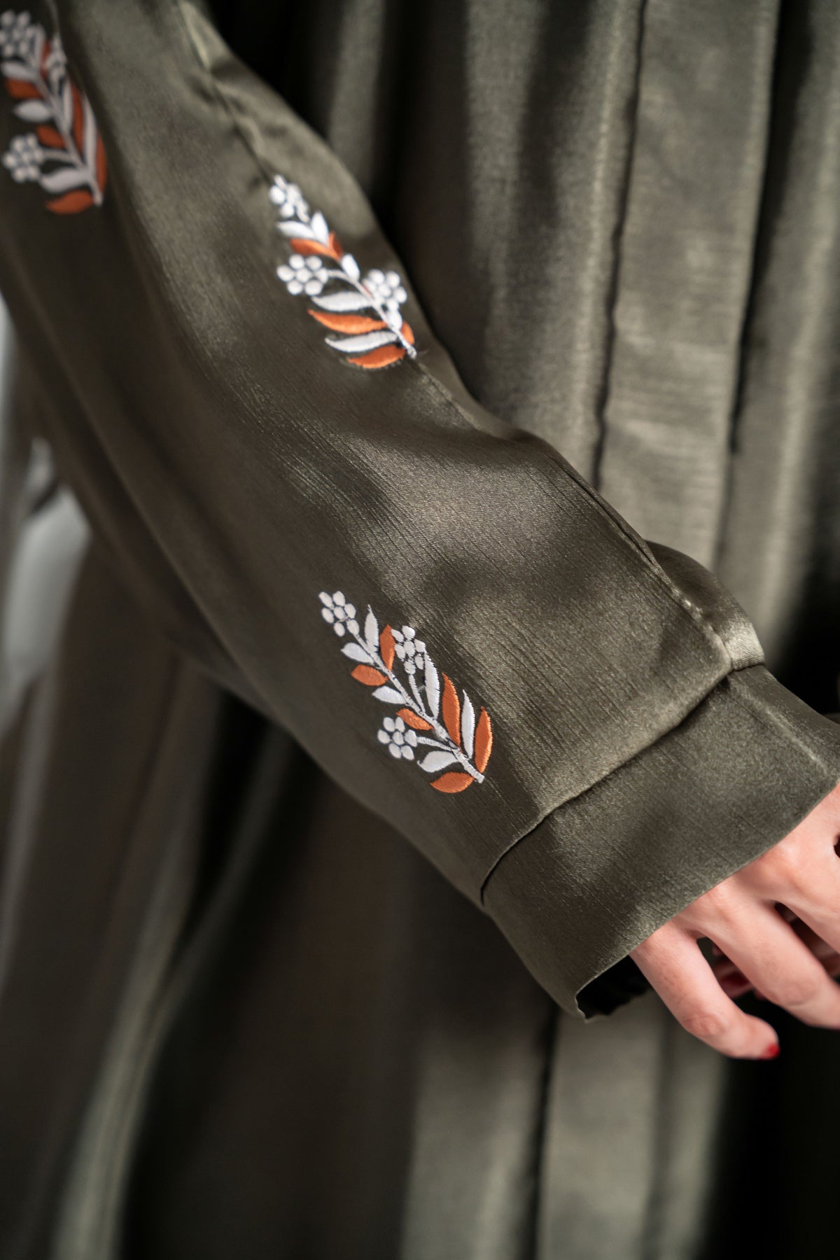 Forest Grace Silk Abaya