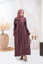 Plum Aura Silk Abaya
