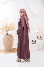 Plum Aura Silk Abaya