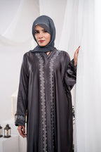 Shadow Grey Silk Abaya