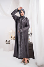 Shadow Grey Silk Abaya