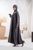 Shadow Grey Silk Abaya